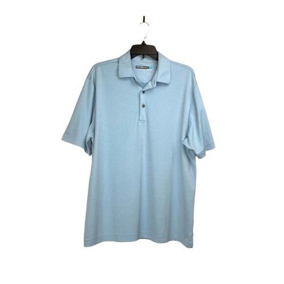 Roundtree & Yorke Blue Solid Loose-Fit Short-Sleeve Polo Shirt Size L - Picture 1 of 11